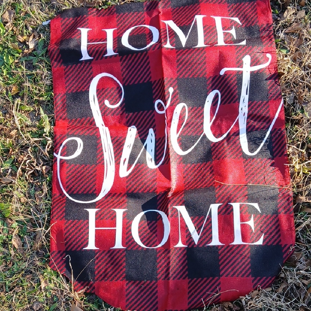 Red and Black Plaid Home Sweet Home Banner